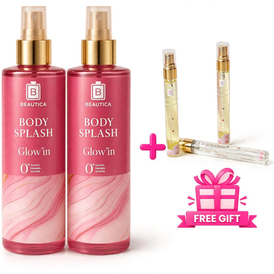 2 Body splash Beautica Glow’in + Parfum 10 ml Gratuit